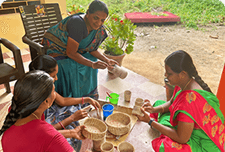 Training Women of the Community in Basket-Making at Thanjavur